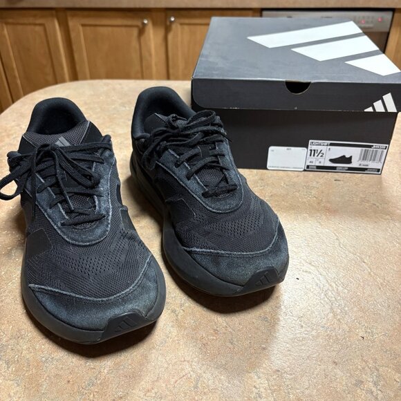 Mens Adidas Lightshift Running Athletic Shoes Suede Mesh 11.5 Black - Picture 1 of 16